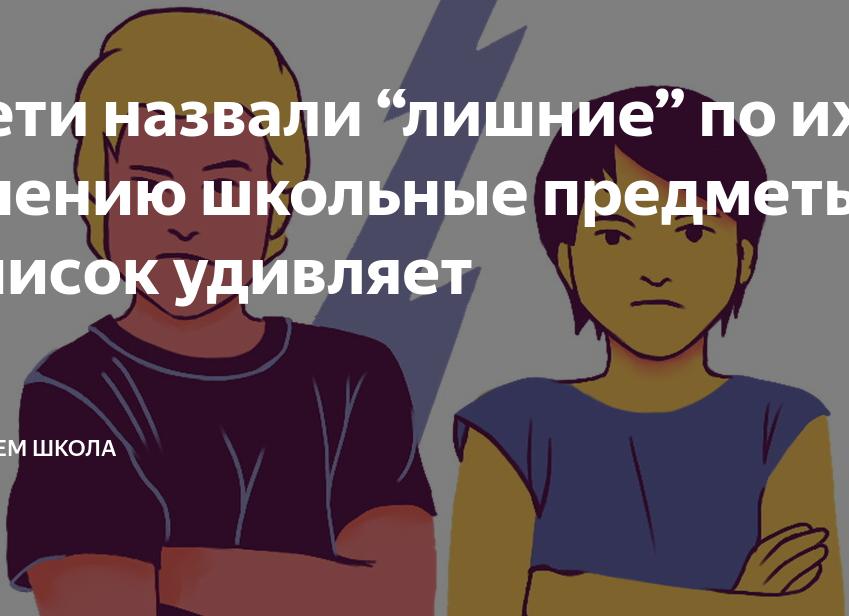 Дети назвали “лишние” по их мнению школьные предметы. Список удивляет